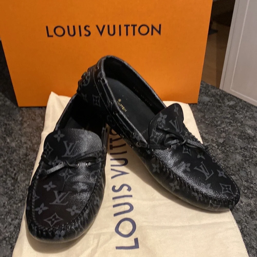 🦁 Louis Vuitton LV Monogram Eclipse Loafers - Picture 5 of 17